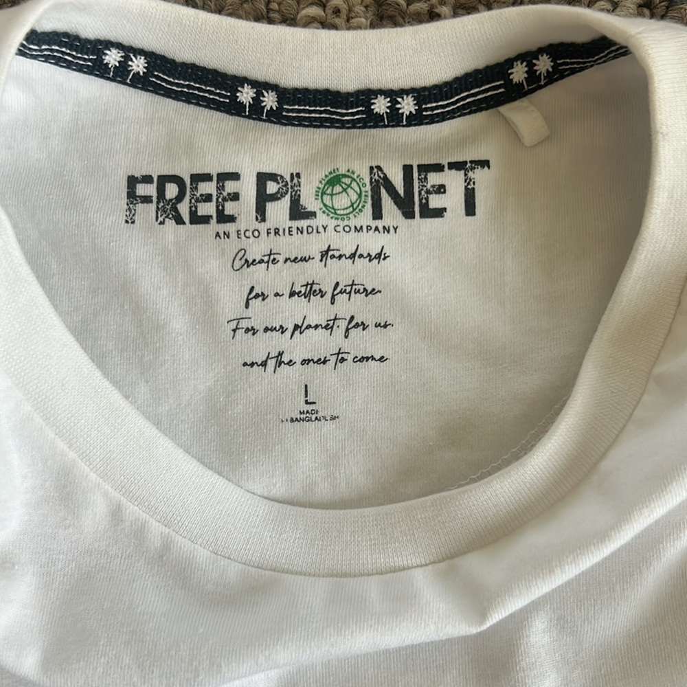 New Free Planet Men’s Simple Days Short Sleeve Tee Organic Cotton Eco Friendly L - Picture 3 of 6